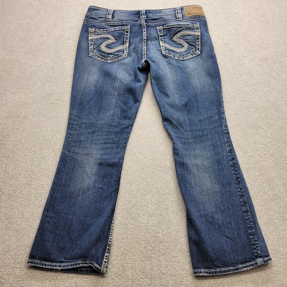 Silver Jeans Women's 32 x 29 Suki Western Glove Works Straight Leg Fit Blue - Picture 2 of 9